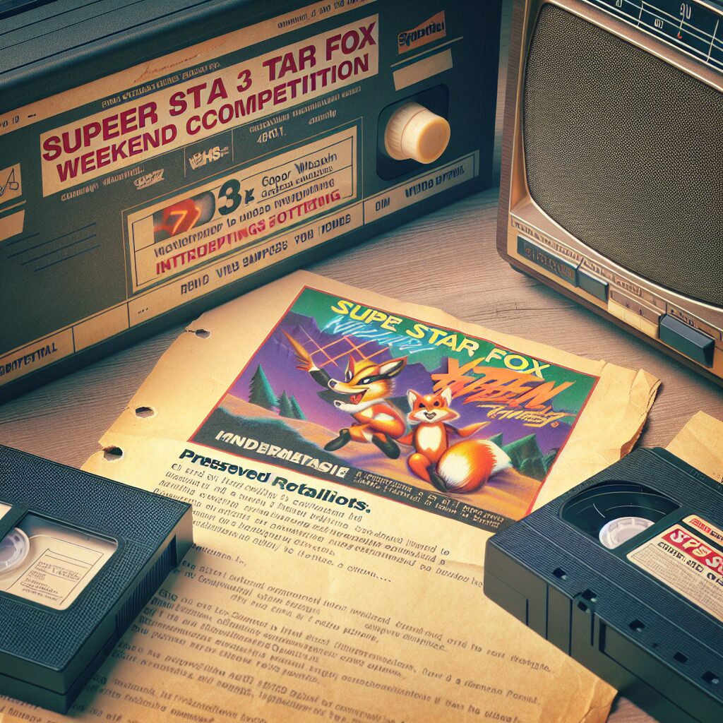 Behind-the-scene video showcasing details from the "Super Star Fox Weekend Competition." Participating retailers were given a previously unpreserved instructional VHS for running the event. Also preserved is a Star Fox competition radio spot. Thanks to @GetTheGreg and Hard4Games. (1993)
